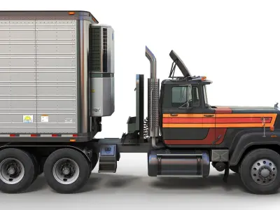 SuperLiner van trailer  Low-poly 3D model