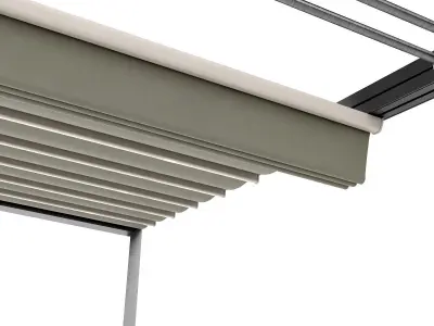 Motorized Pergola 3 stainless steel satin polished 3D model