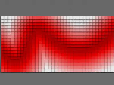Parametric White and Red Colored Wall Decoration 3D model