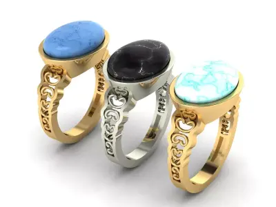 Gemstone Ring Free 3D print model