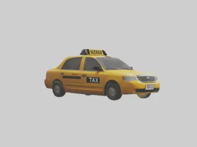 Realistic Taxi Model Low-poly 3D model