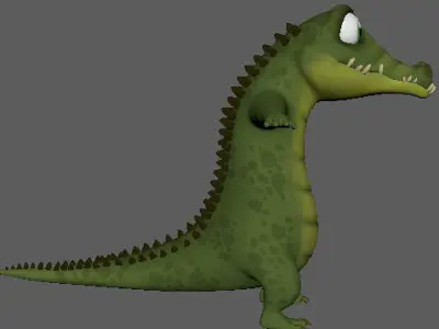 Cartoon Crocodile Character 3D Model Low-poly 3D model