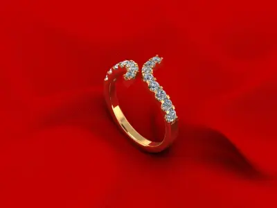 Twist Woman Wedding Ring 180 3D print model
