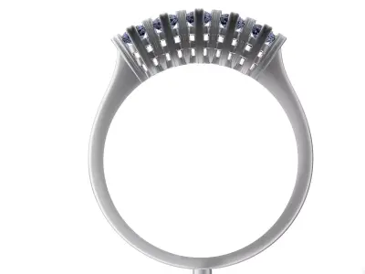 Light and beautiful women ring with 5 luxury gems 3D model