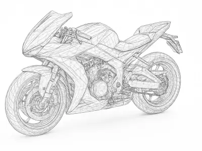 Low Poly and Mid Poly Sport Motorcycle 3D Model Game Ready Asset Free low-poly 3D model