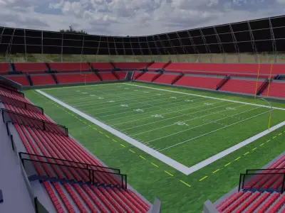 American Football Stadium Low-poly 3D model