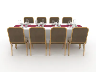 Banquet Table and Chair 80 3D model