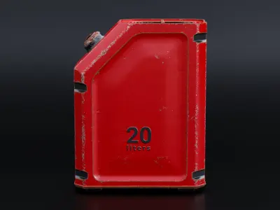 Rusty modern gas can 15x35x45 Low-poly 3D model