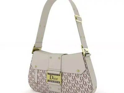Dior Street Chic Bag Cream Red Print 3D model