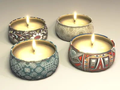Candles 3D Model Low-poly 3D model