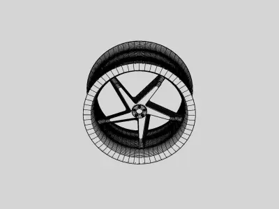 5 point wheel rim 3D model