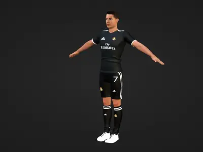 Cristiano Ronaldo - Real Madrid Low-poly 3D model