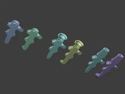 HALF Turbocharger set 6 types 3D print model