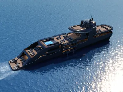 Modern luxury yacht 3D model