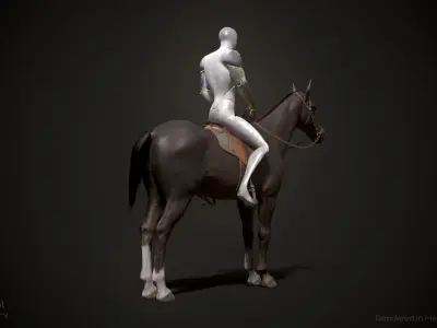 Classic Horse Animated Asset Low-poly 3D model