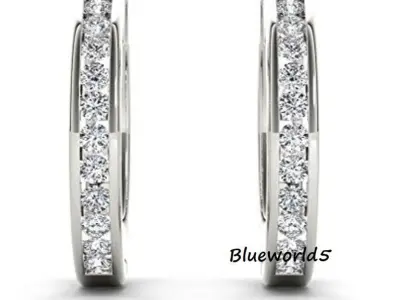 Women Diamond Earrings 3D print model 35