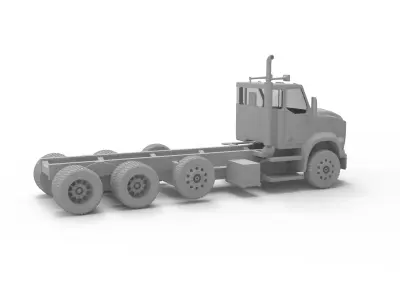 Autocar DC-64 Tractor Truck 4 axle 2019 3D print model