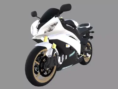Yamaha R6 Bike Low-poly 3D model