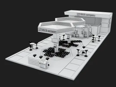 Booth Exhibition Stand a449a  3D model
