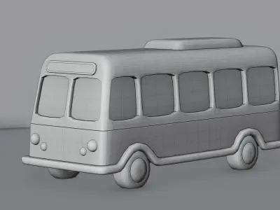 Stylized Low-Poly Bus 3D Model  Game Ready Low-poly 3D model
