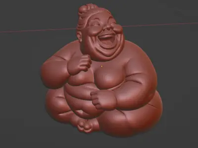 Chubby Woman Sitting and Laughing Sculpture  3D print model