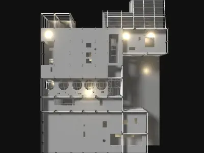 Factory structure in plan cut 25i05 3D model