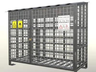 Gas Cylinder Cage Clean Low-poly 3D model