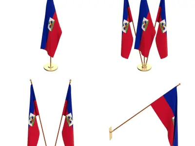 Haiti Flag Pack 3D model