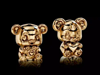 Valentines day Cute Love bears 3D print model