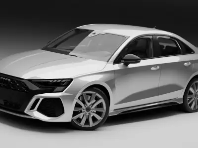 Audi A3 Sedan S-line  Low-poly 3D model