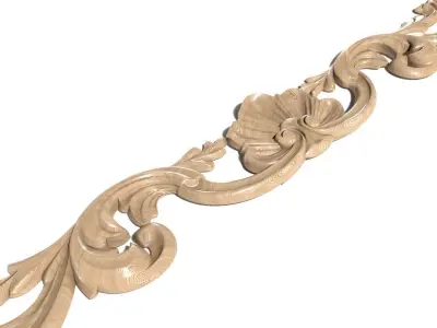Cartouche-008 shabby chic ornate scroll bracket 3D model