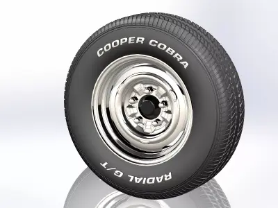 Wheels for scale model of Chevy 1955-57 3D print model