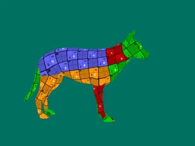 Belgian Malinois Low poly 3D model