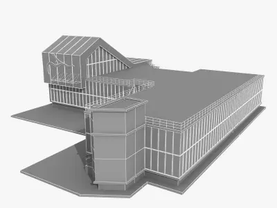 Sport Swimming School Building 3D model