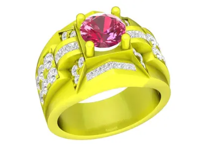 Luxury Split Shank Gemstone Diamond Ring for Women  4726 3D print model
