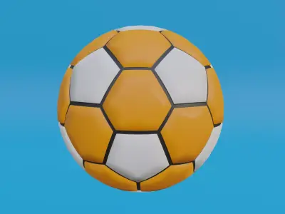 Orange Soccer Ball Low-poly 3D model