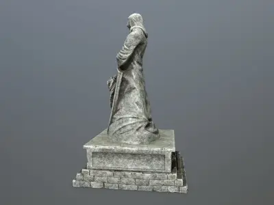 statue 3 lord of rings Low-poly 3D model