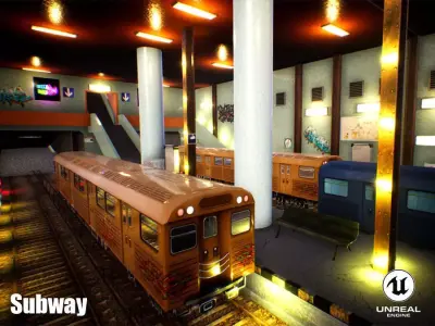 Subway Unreal Engine Low-poly 3D model