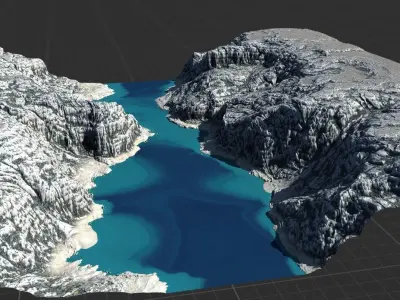 Calanques cliff landscape terrain game engine 3D model 1k  3D model