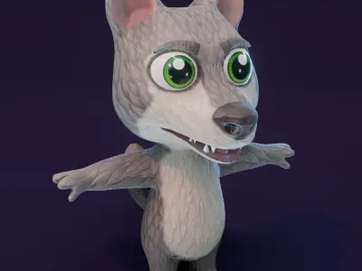 Cartoon Wolf Animated 3D Models Low-poly 3D model