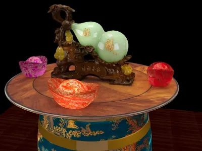 Chinese jade gourd 3D model