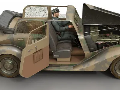 Mercedes-Benz 170V  Cabrio Saloon Wermacht 3D model