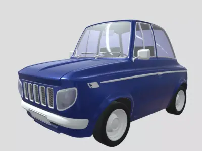 Blue car 3D model purchase