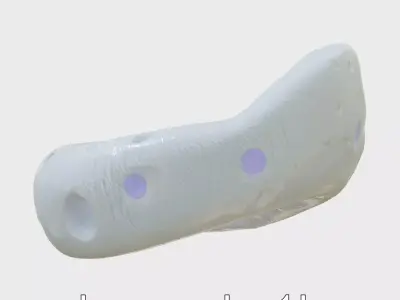 Moon Crater Plush Chair with Glowing Surface Low-poly 3D model