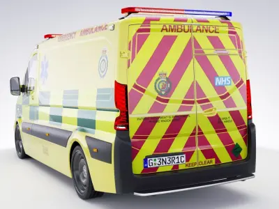 Generic UK Ambulance v32 Low-poly 3D model