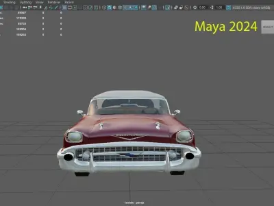 Chevrolet Belair with complete Tutorial for this car Low-poly 3D model