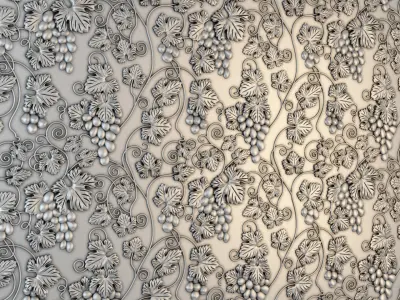 3d wall 01 grapes 3D model