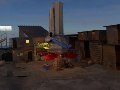 Old Coffee hut Fallout  Free low-poly 3D model