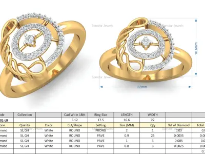 6 Rings Lot 3Dm and Stl Files 3D print model