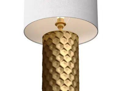 Gold Honeycomb Modern Nightstand Art Deco Table Lamp 3D model